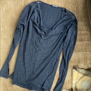 Maison Scotch grey shirt with broad neck